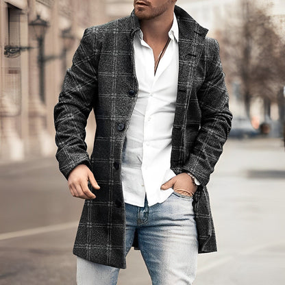 William | Stylish Long Button Up Coat for Men