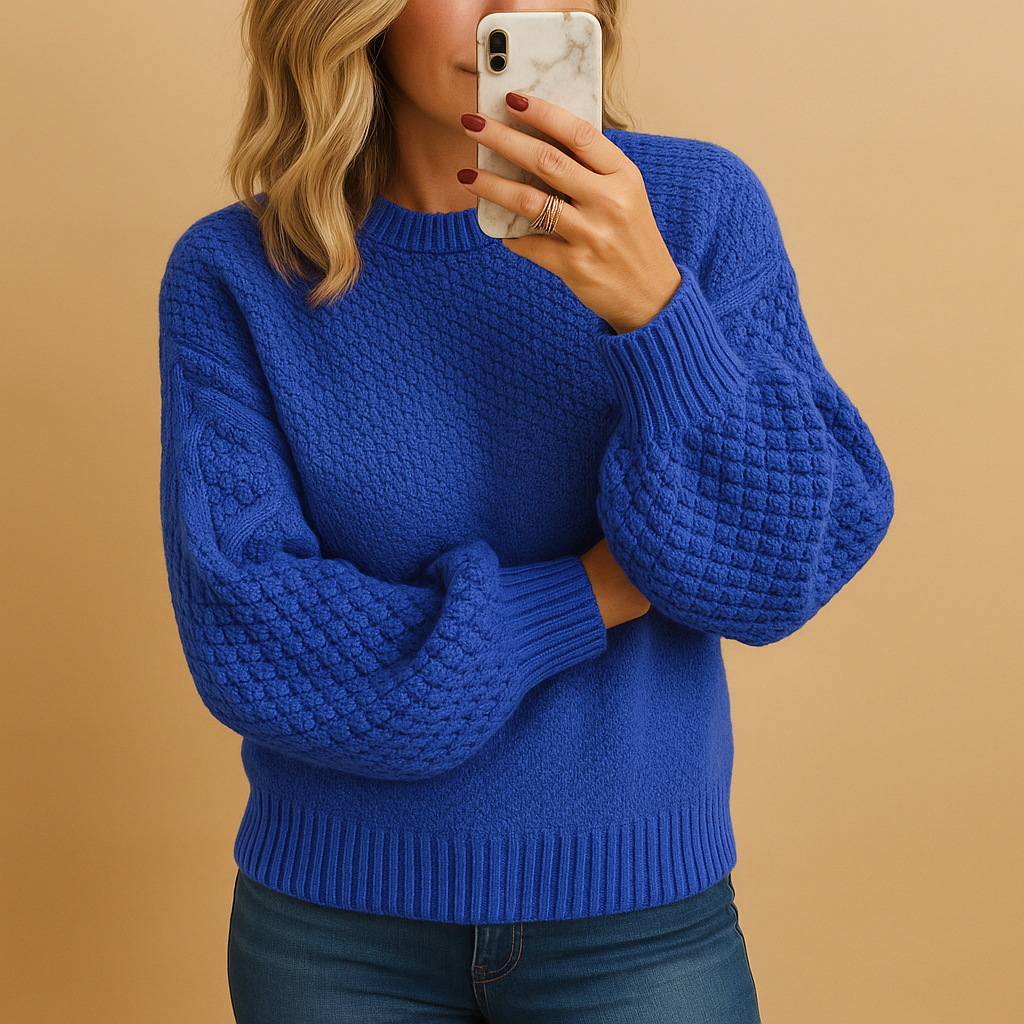Carol | Women’s Winter Cozy Textured Knit Sweater