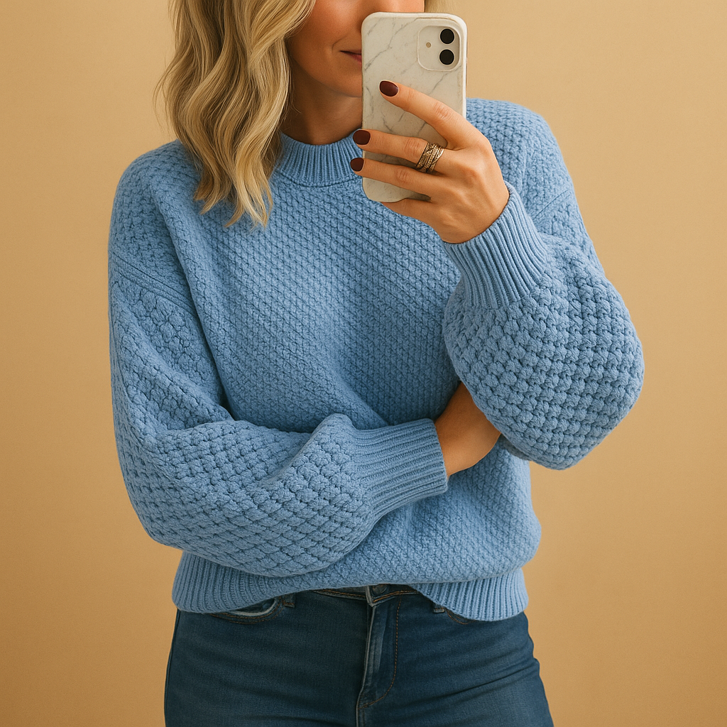 Carol | Women’s Winter Cozy Textured Knit Sweater