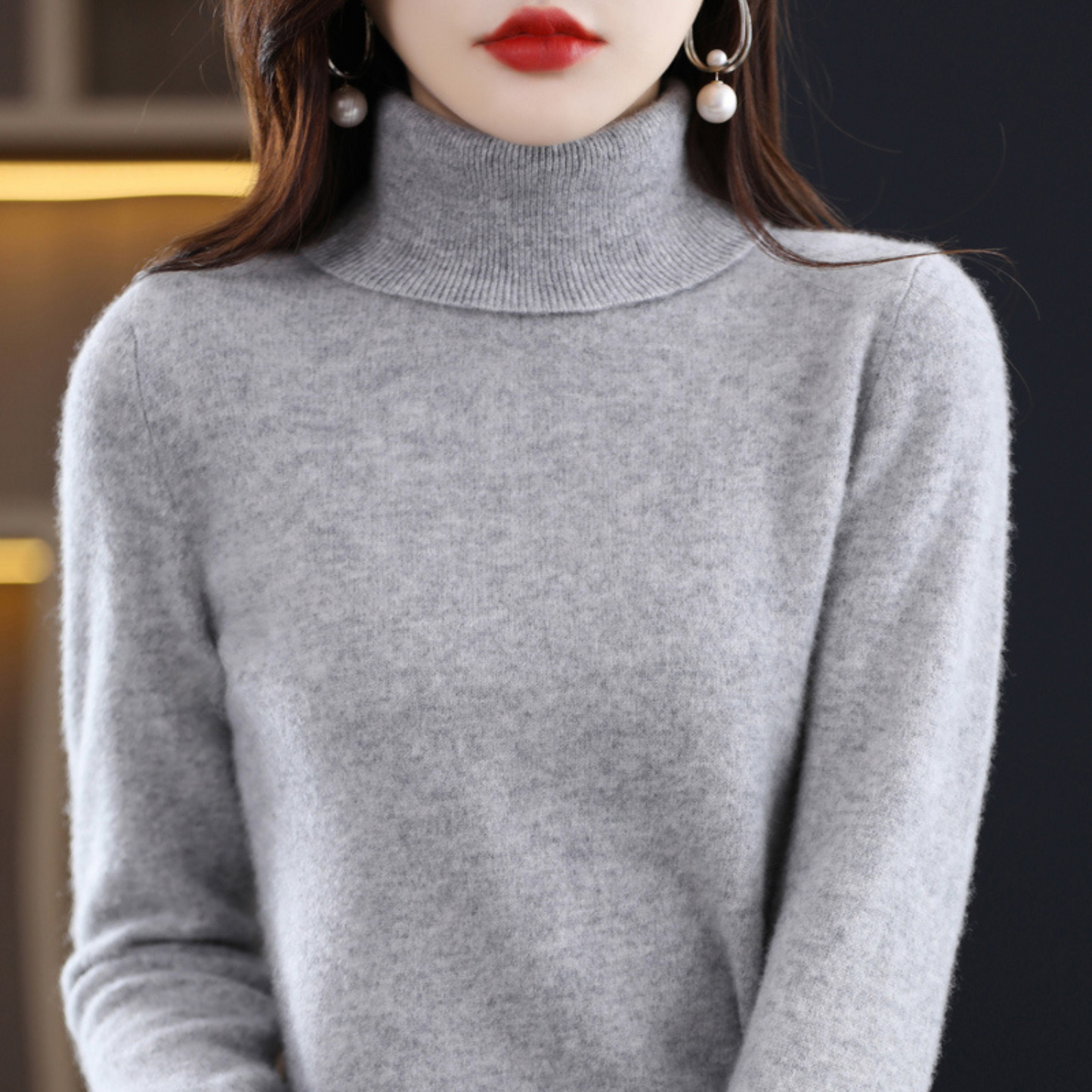 Rose | Women’s Winter Classic Turtleneck Knit Sweater