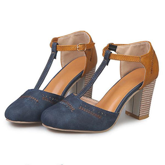 Julie - T-Strap Block Heels