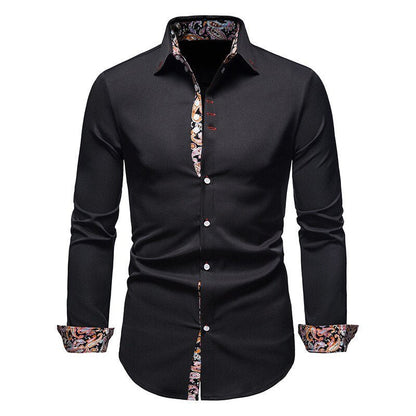 Paul | Men’s Stylish White Shirt with Floral Cuffs