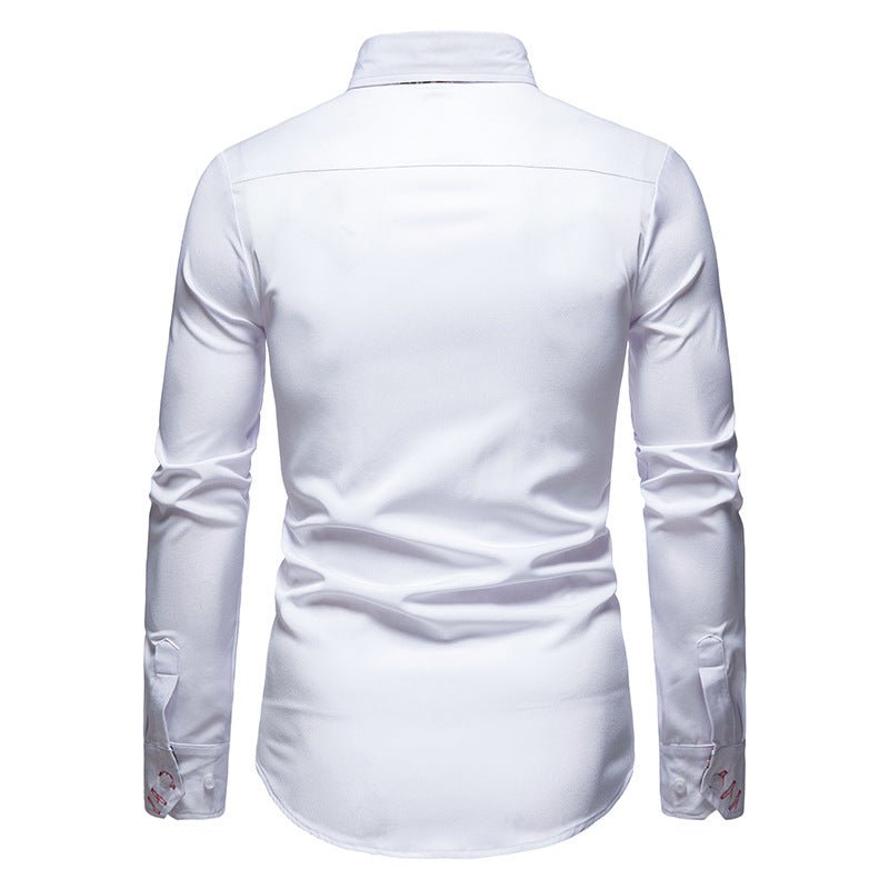 Paul | Men’s Stylish White Shirt with Floral Cuffs