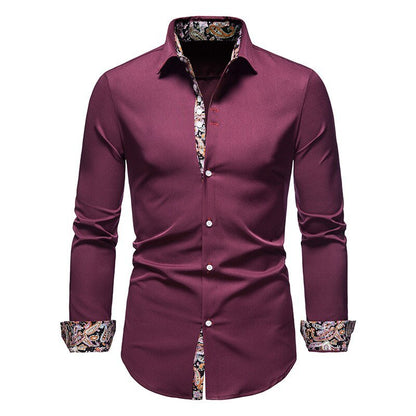 Paul | Men’s Stylish White Shirt with Floral Cuffs