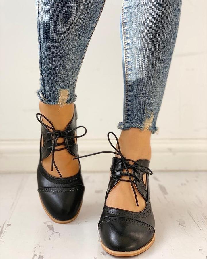 Bonnie | Women’s Heeled Lace-Up T-Strap Shoes