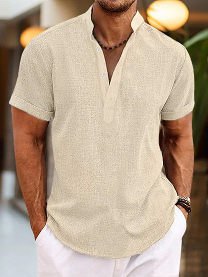 Leo | Men’s Summer Henley Short Sleeve Shirt