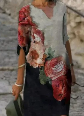 Isabella | Women’s Floral V-Neck Midi Dress